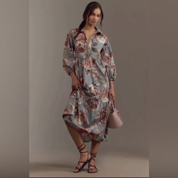 Anthropologie Dresses & Skirts - Anthropologie Anthropologie Loverly Grey The Bettina Shirt Dress Maxi XL NWT